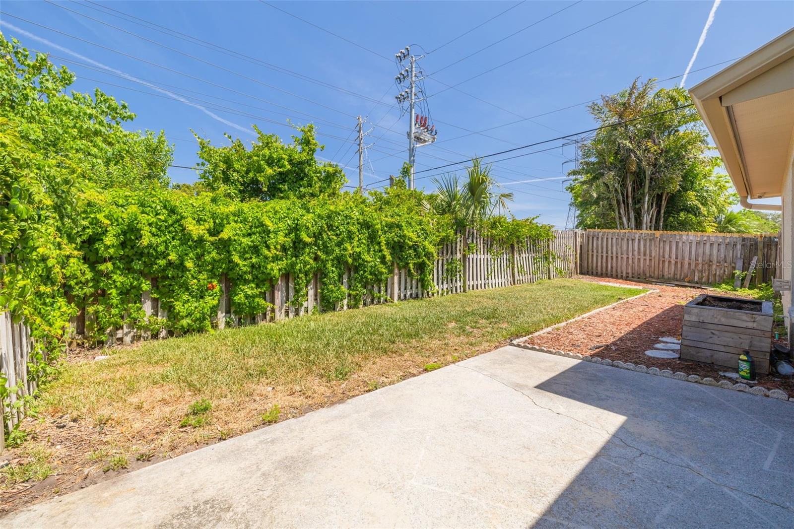 Private fenced back yard