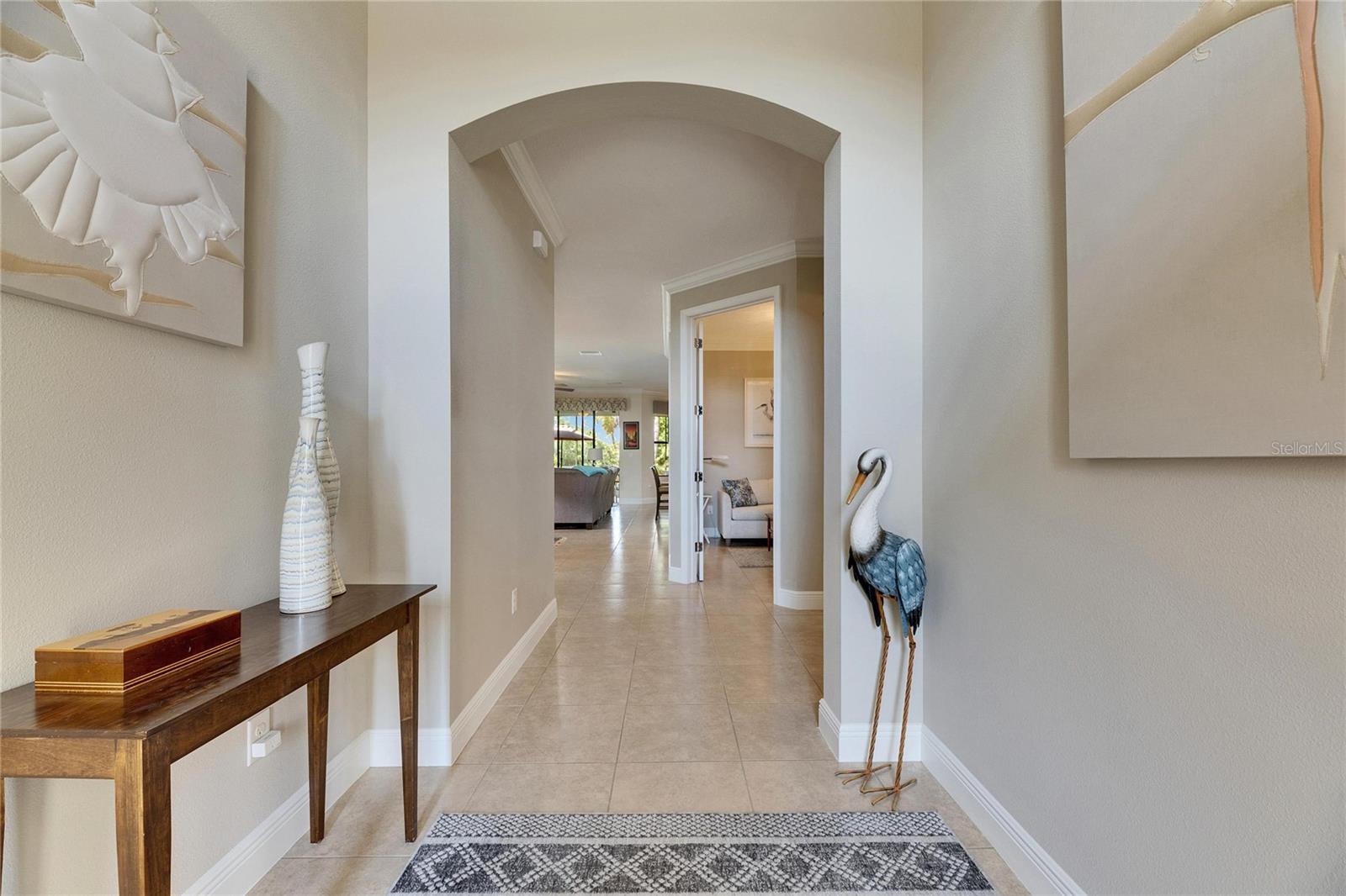 Looking into the home from the front door.