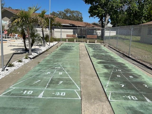 Community shuffleboard courts.