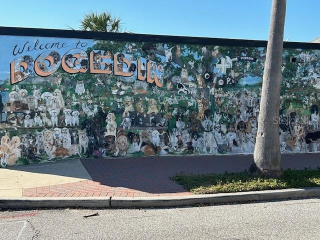 Colorful Downtown Dunedin murals.