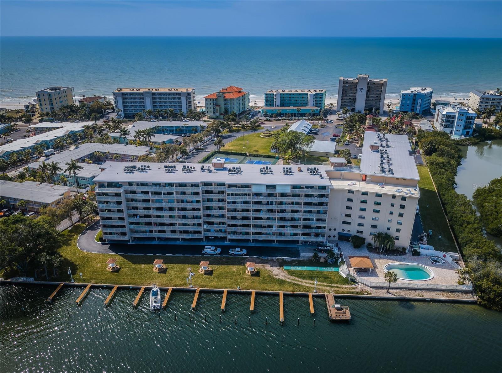 ... Aerial of Bay Shore Yacht & Tennis Club Looking Due West..