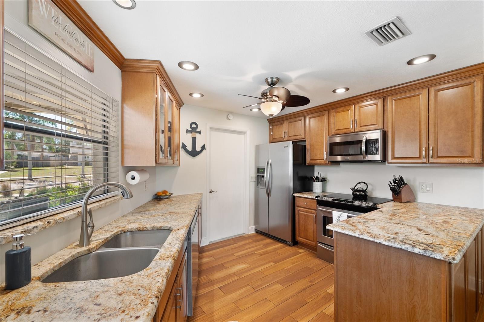 Kitchen with stainless steel appliances