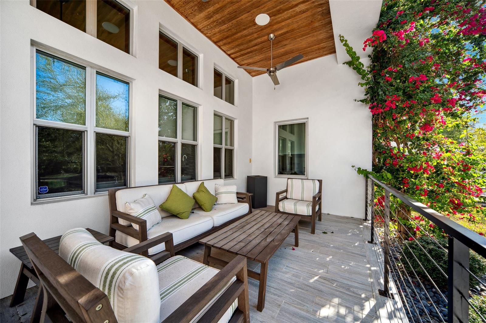 Front porch offers a place to take in the sun.