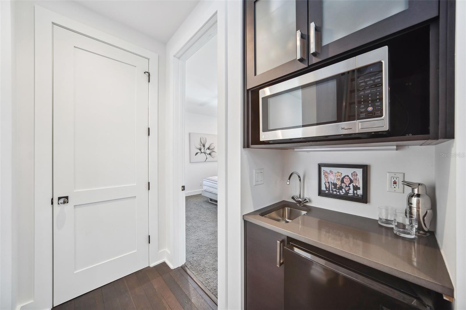 Wet bar on second floor.