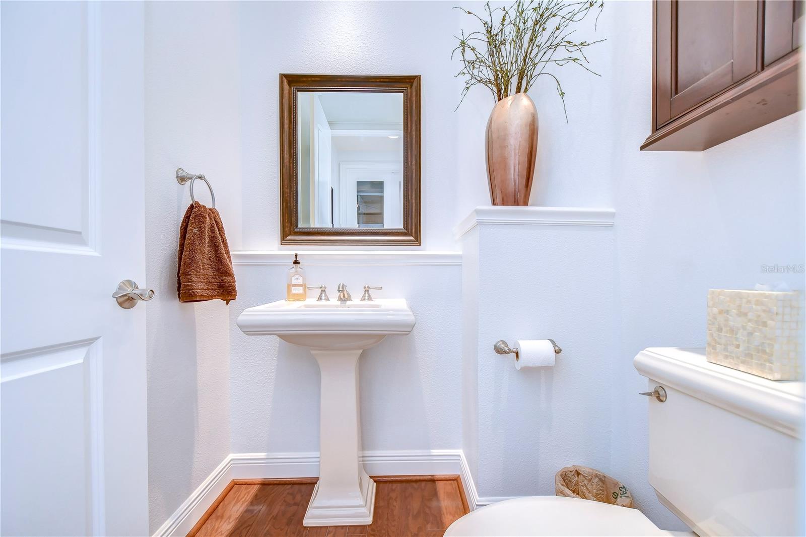 Pristine powder room, where sleek design meets practicality