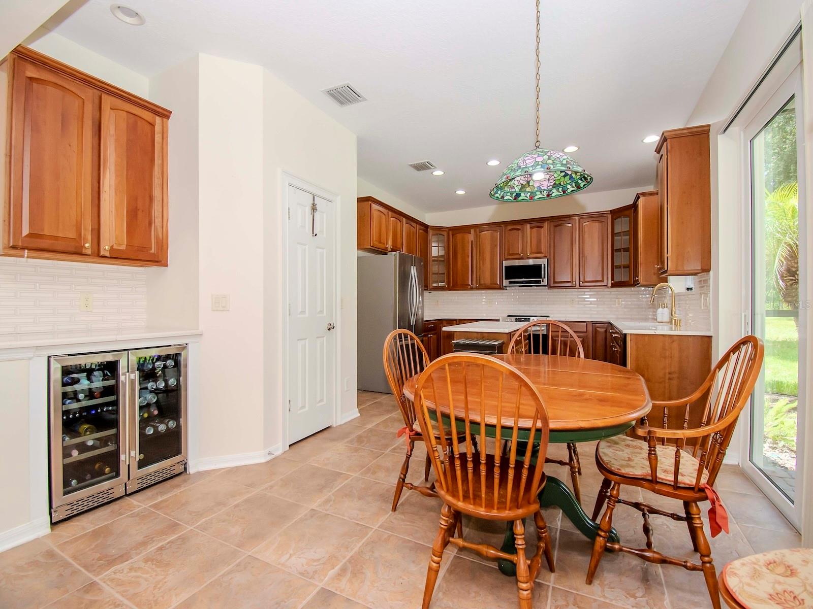 Kitchen view from Family Room Sliding Door