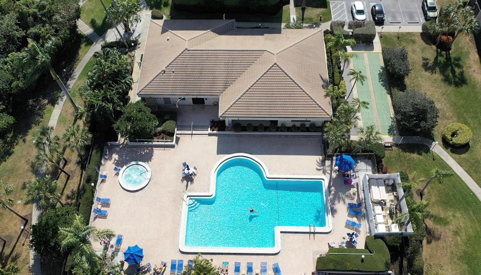 Aerial view of Pool Area and Clubhouse