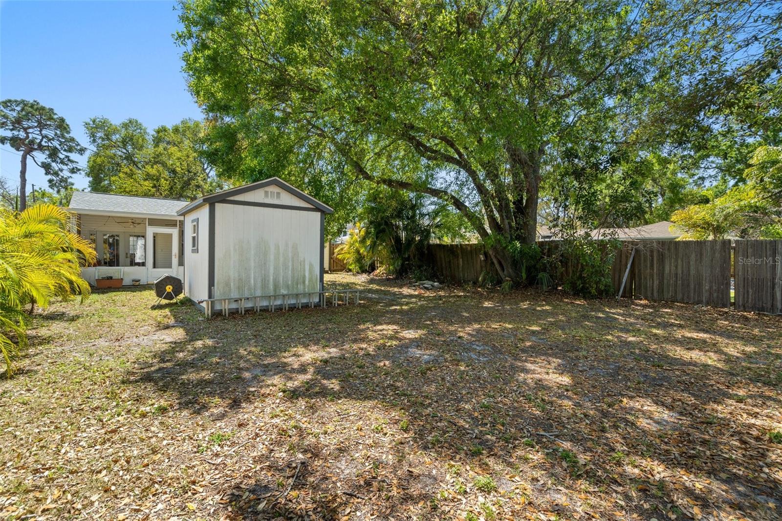 Large fenced in backyard