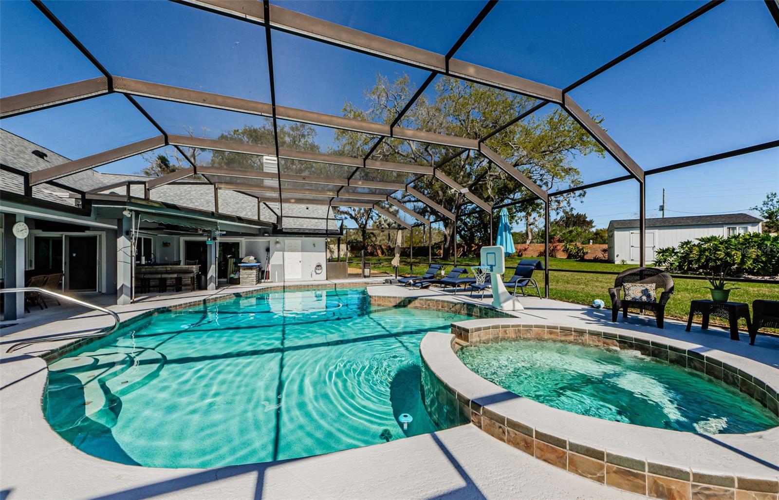 This is it, the heated pool and spa on a private, fenced backyard!