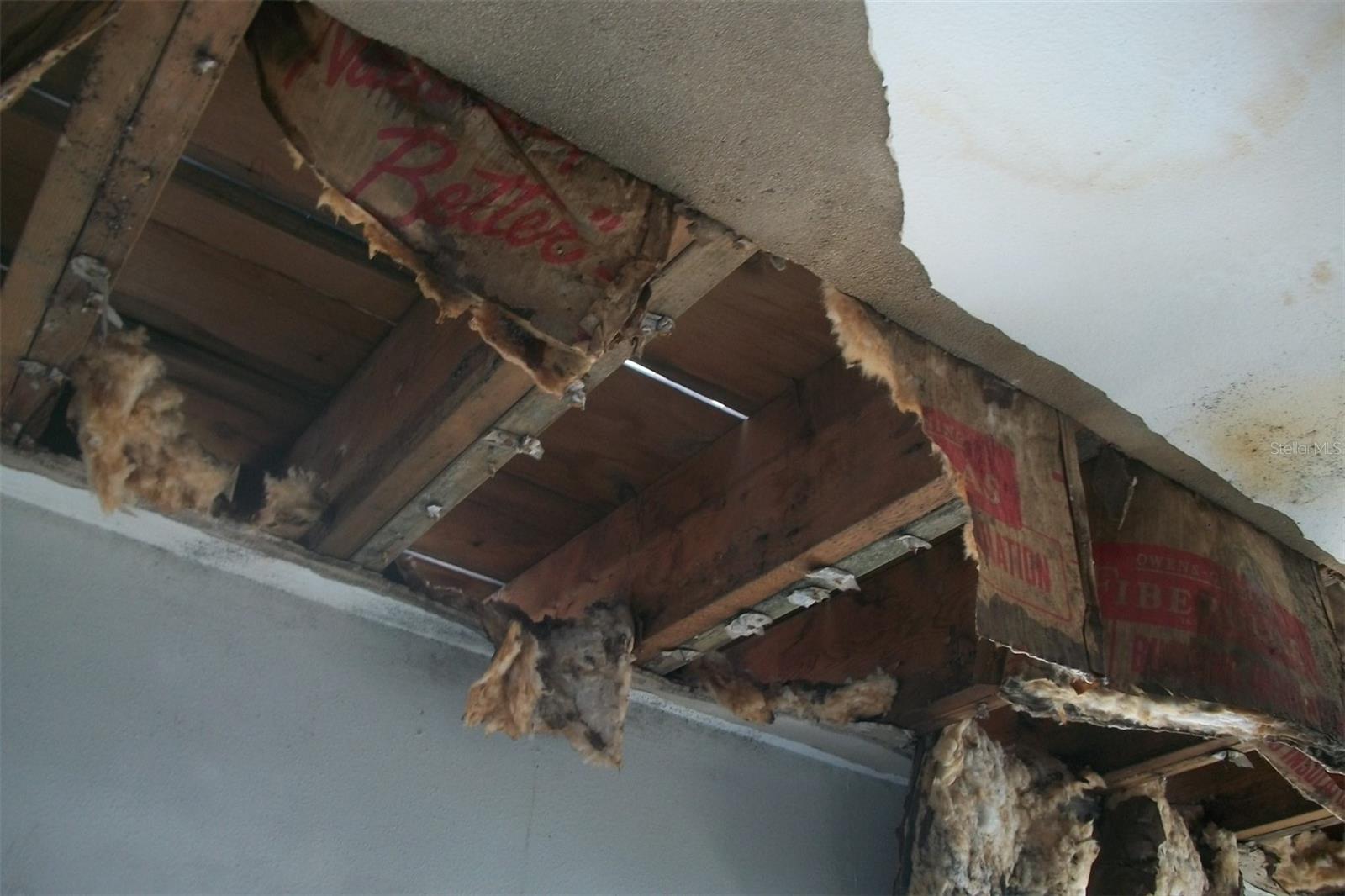 Family room ceiling damage