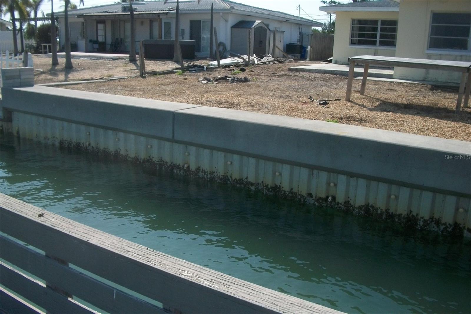 Sea wall looking east