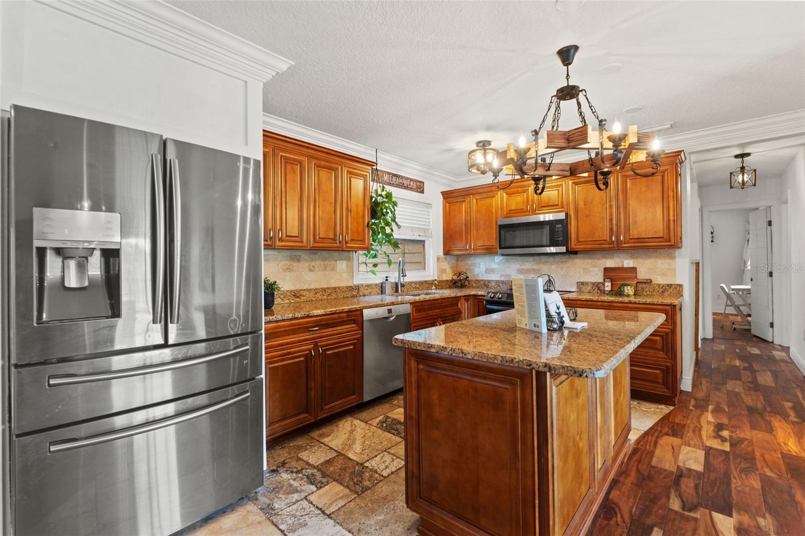 Stone Counters and kitchen island