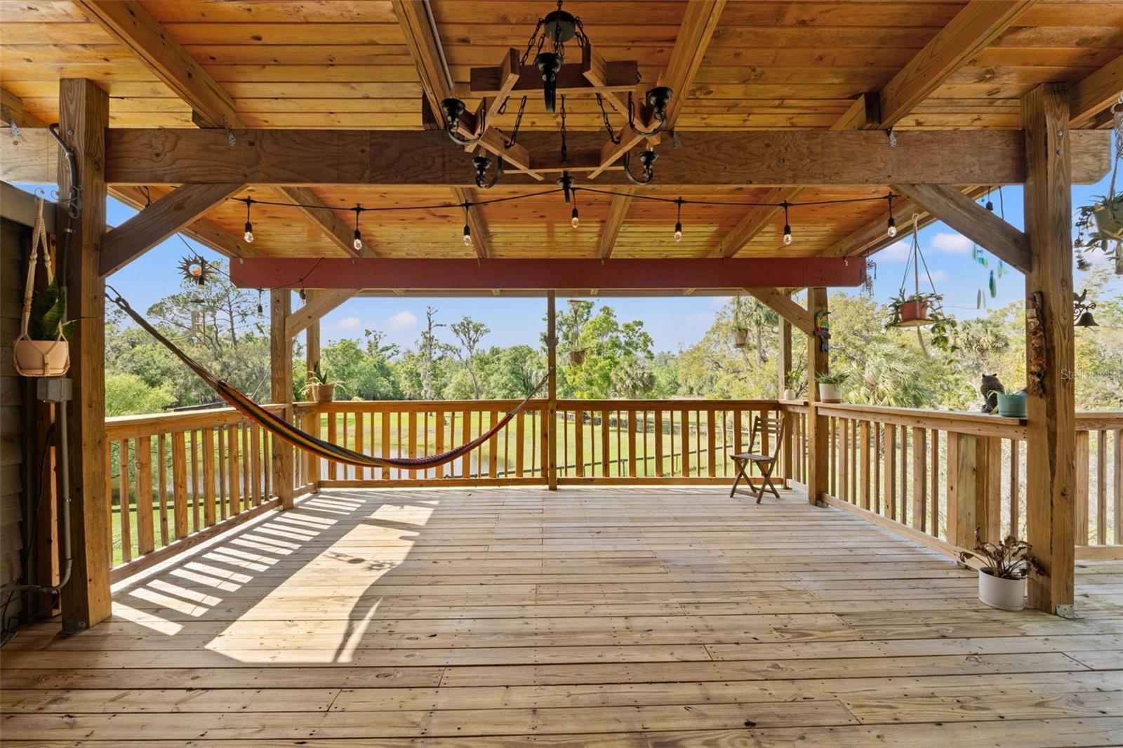 Oversized back patio facing west. Amazing sunsets