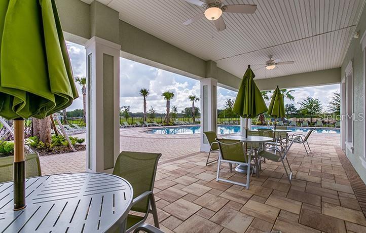 Covered lanai at pool and clubhouse