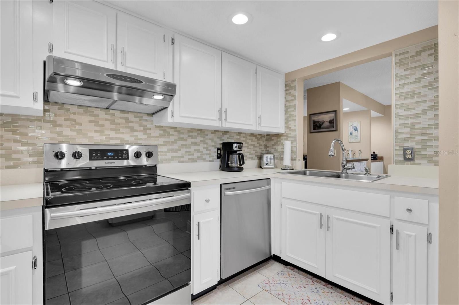 Kitchen open to dining room