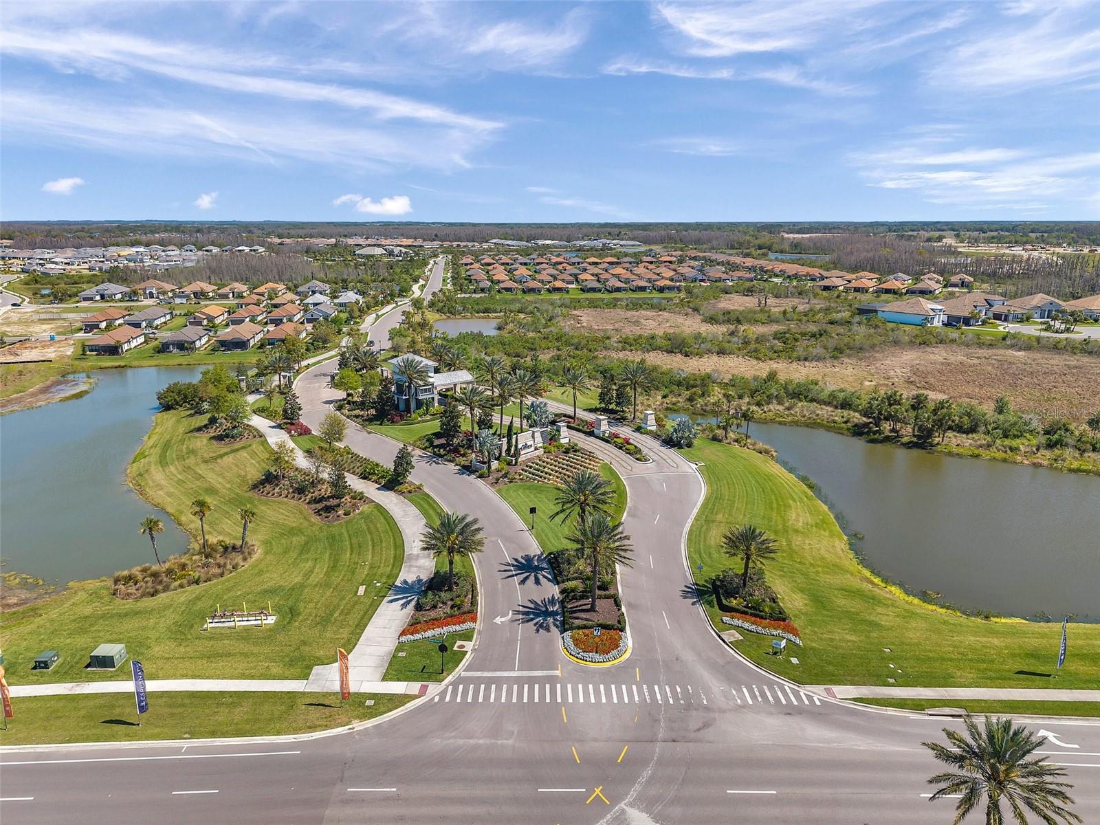 Aerial Footage of Community Entrance