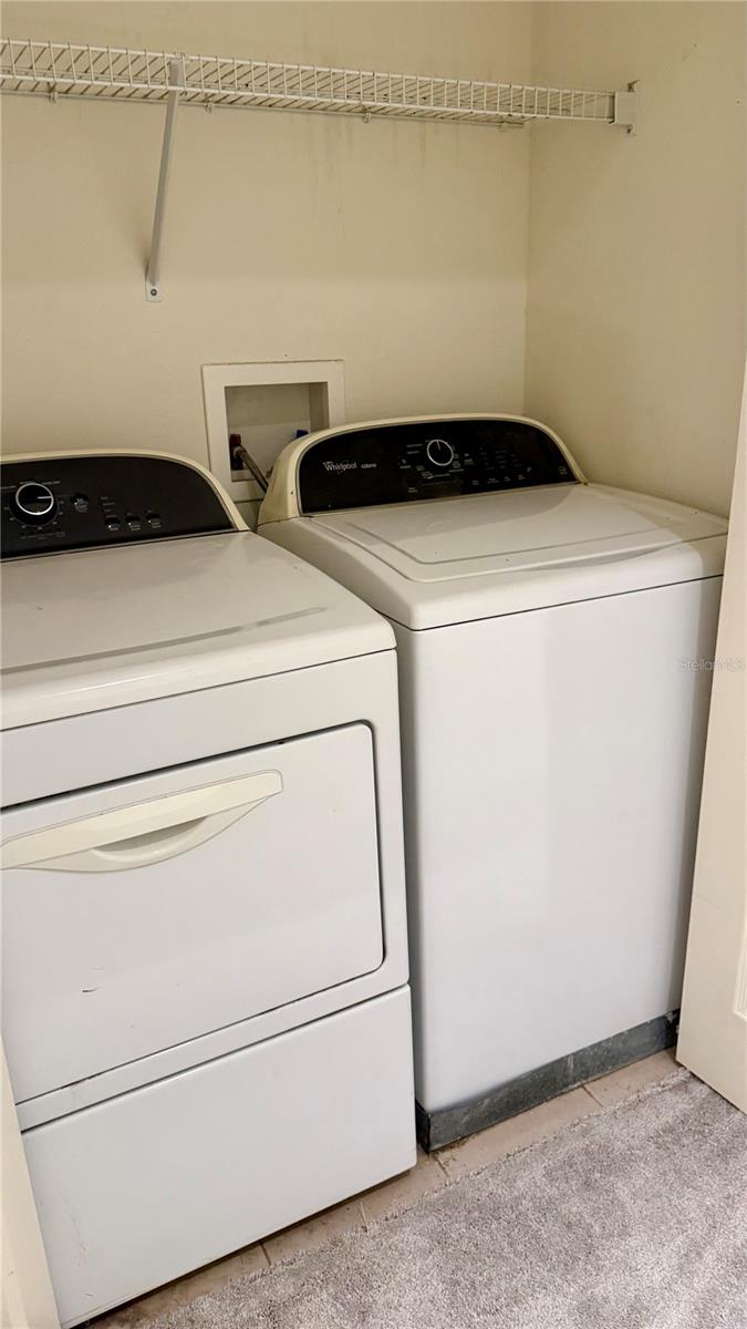 Laundry Closet with Washer And Dryer Upstairs