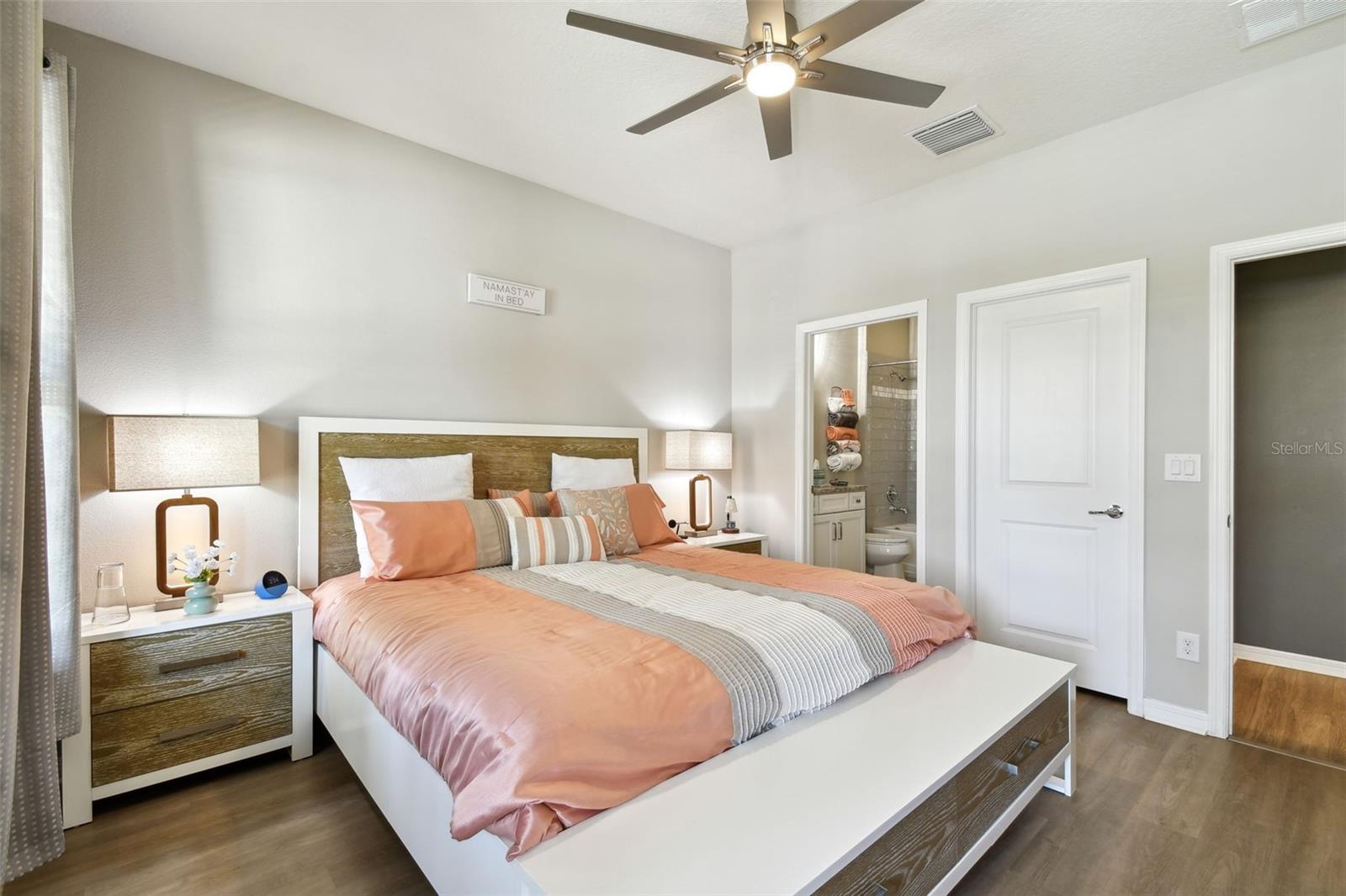 First floor guest bedroom with attached bath