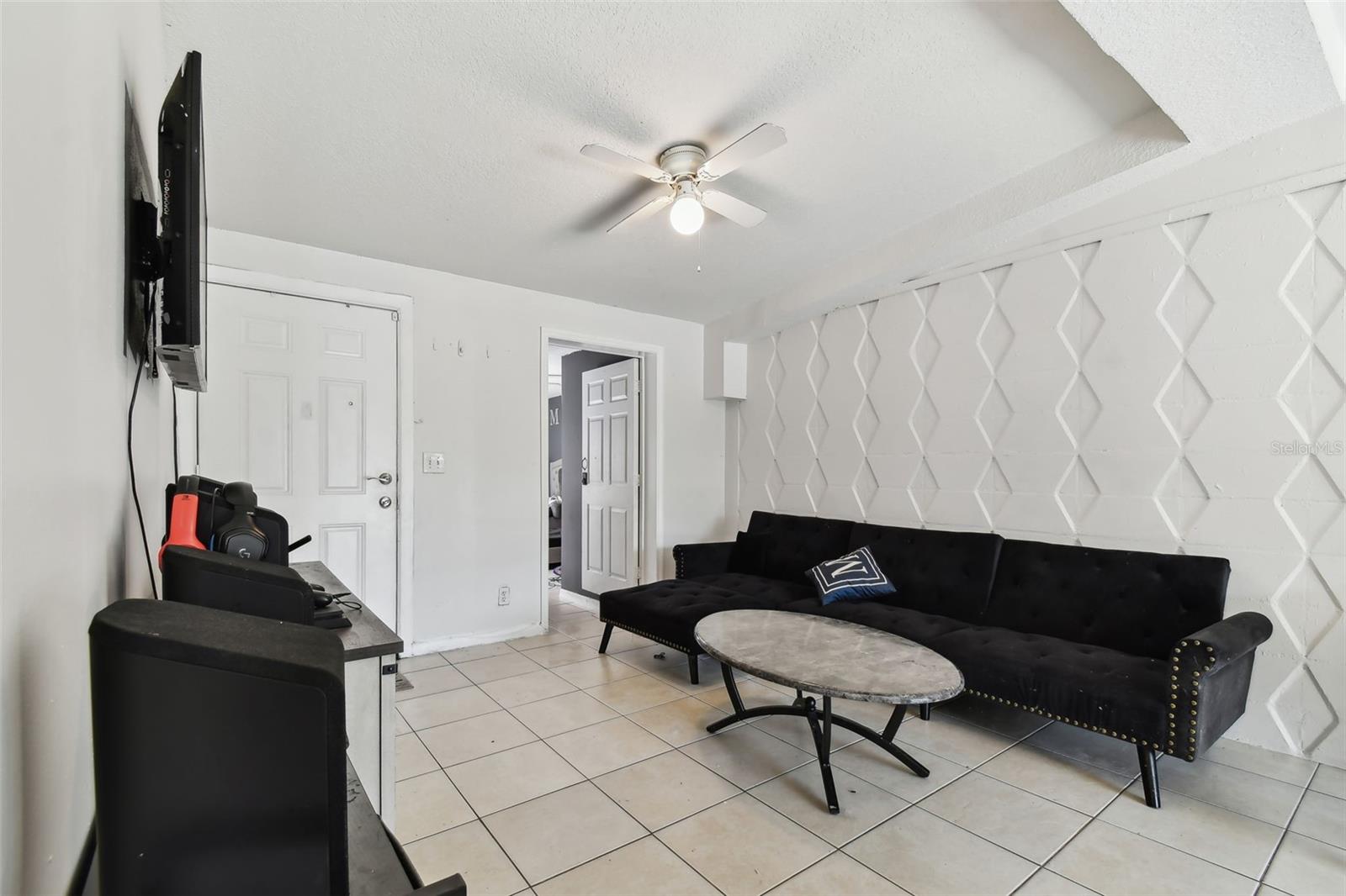 Living room/ entrance to Primary bedroom.  Split floor plan!