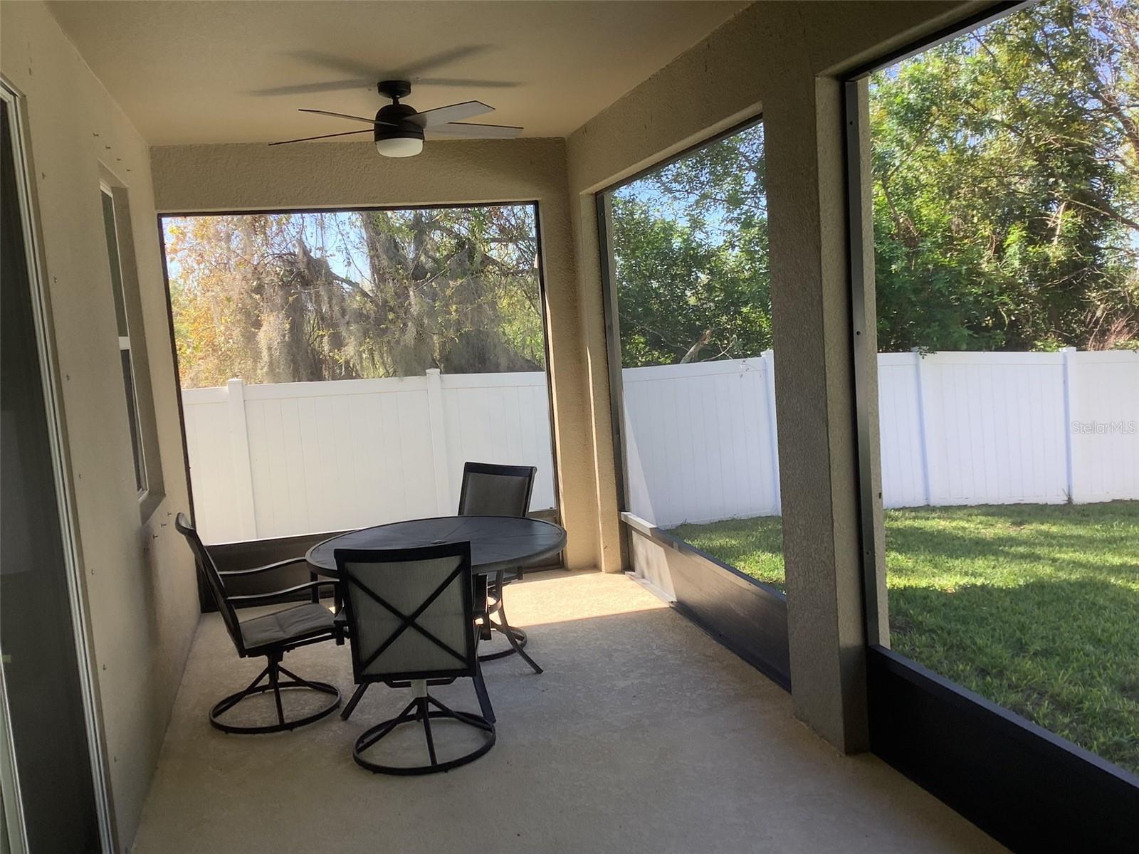 Screened in Patio from sliding door opening