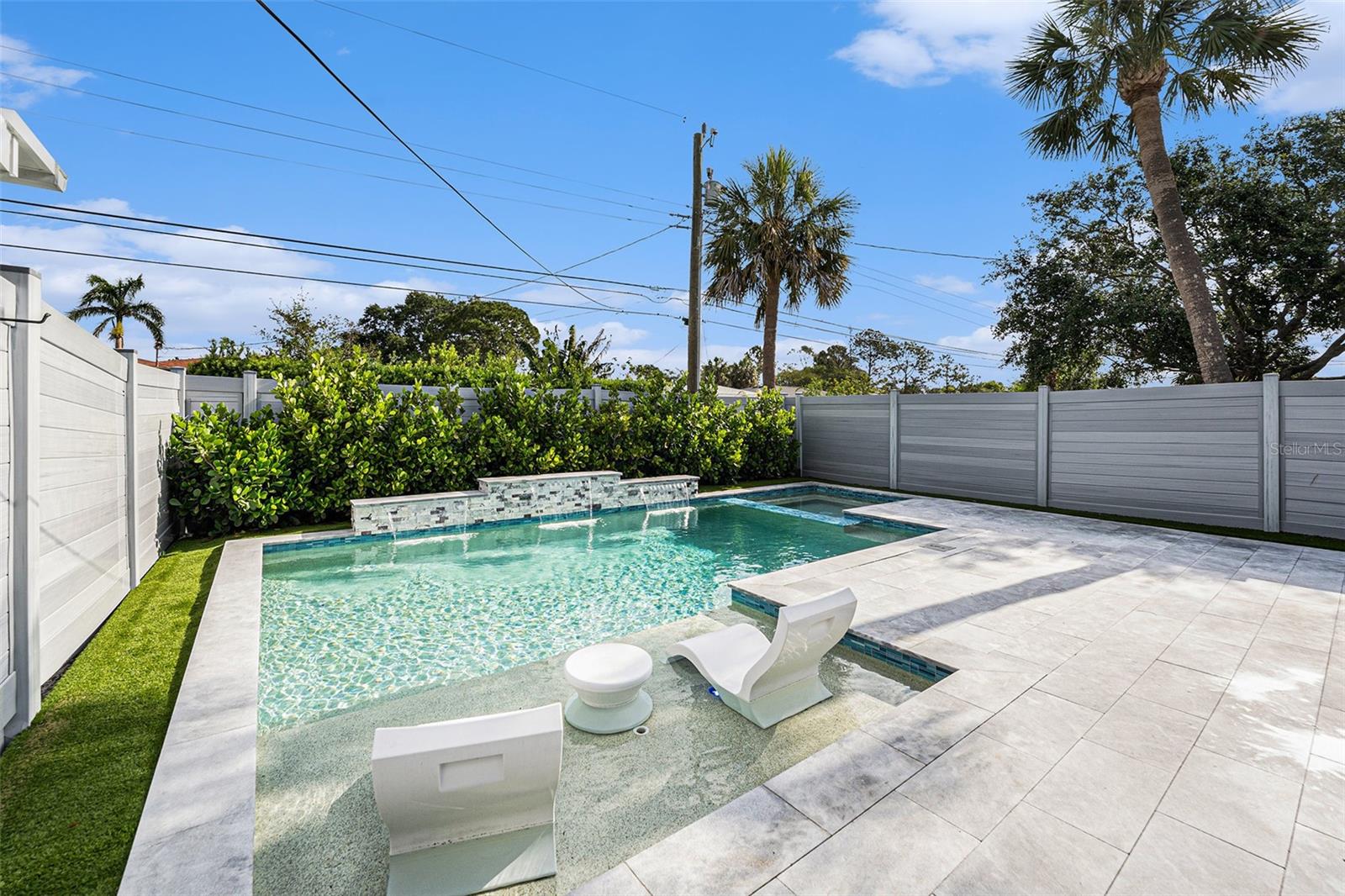 Fenced In Custom Pool w/Waterfall