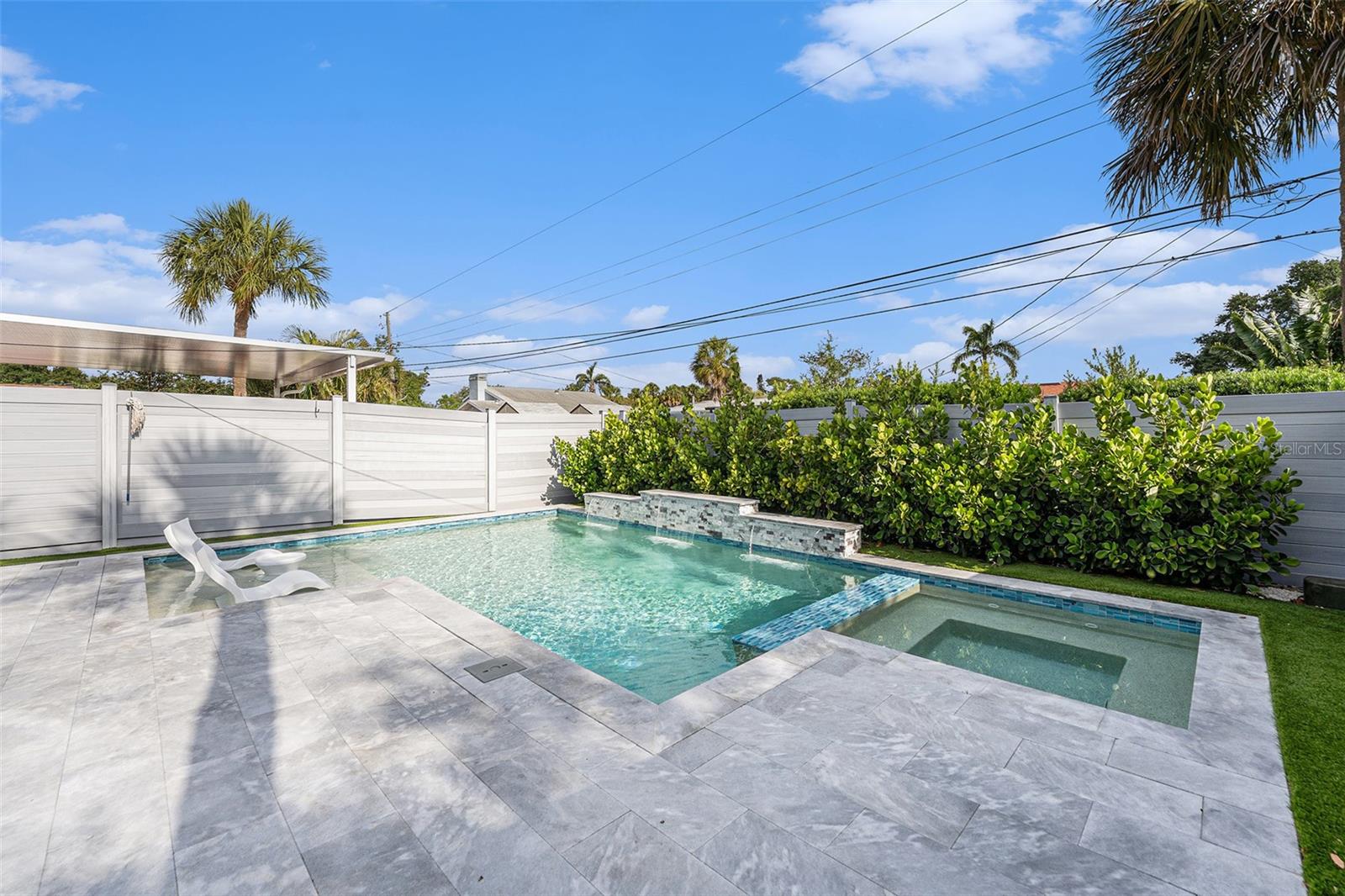 Fenced In Custom Pool w/Waterfall