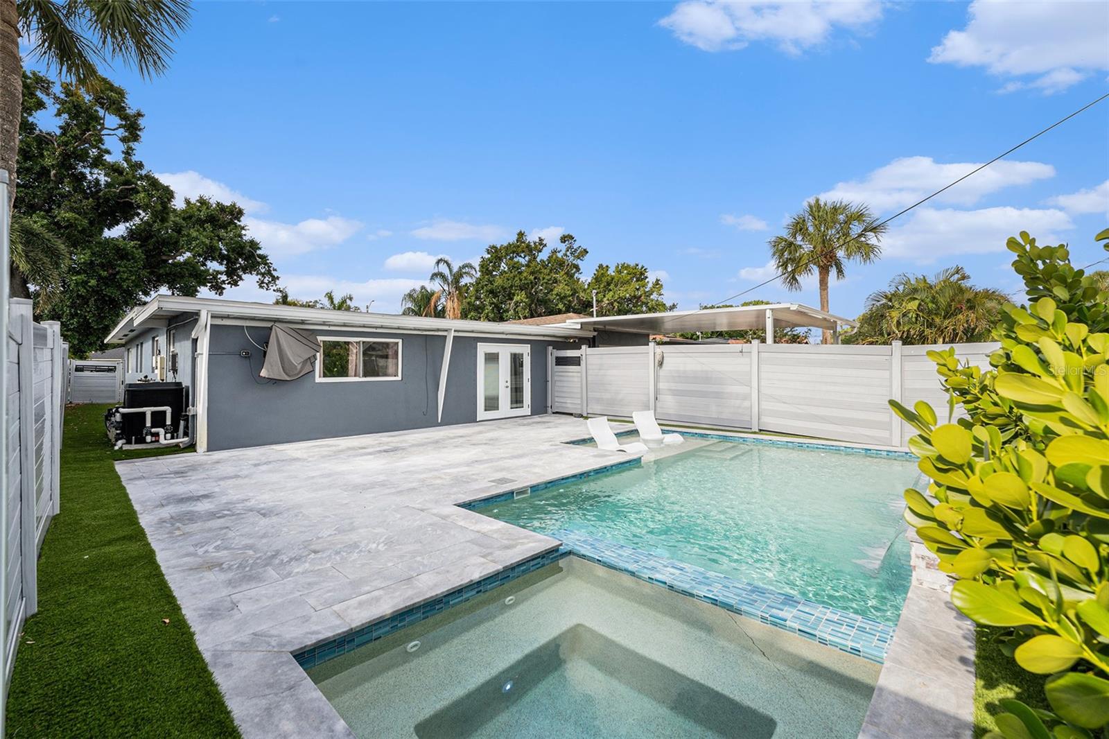 Fenced In Custom Pool w/Waterfall