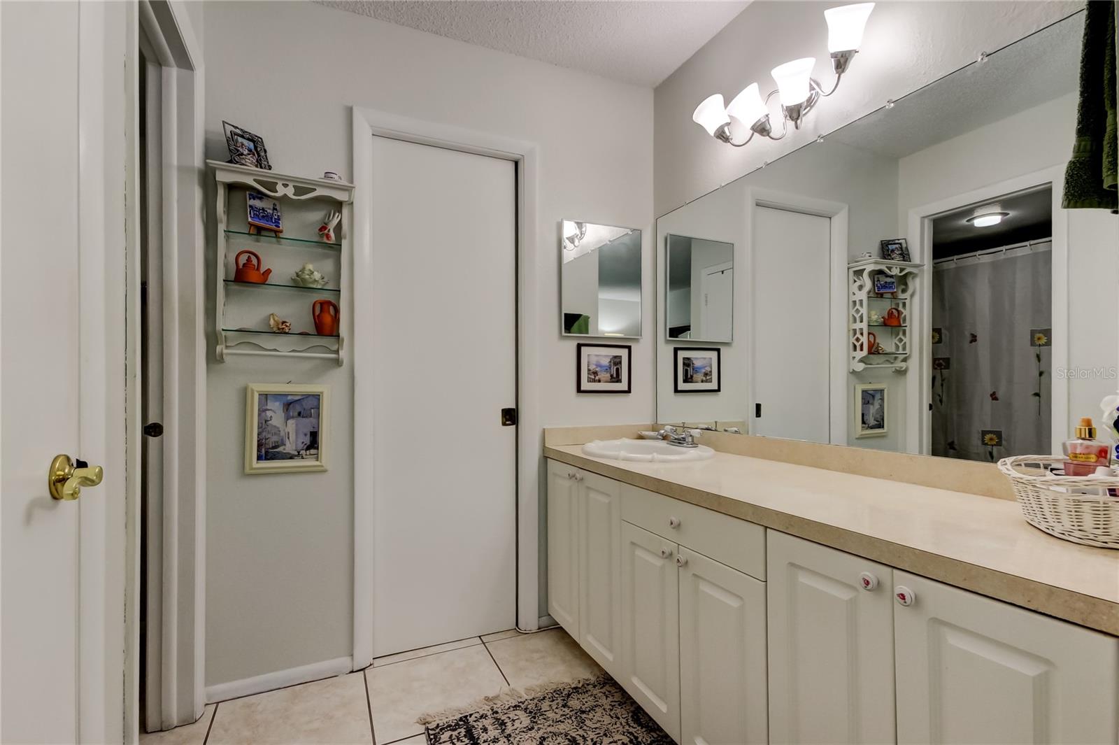 Master en suite bath with linen closet