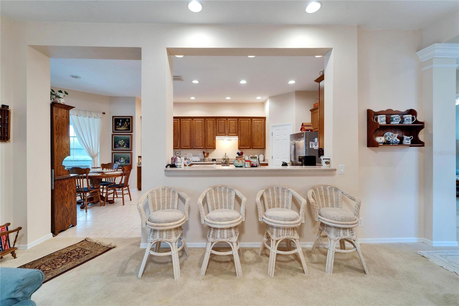 Breakfast Bar/ Pass Through From Family Room To Kitchen