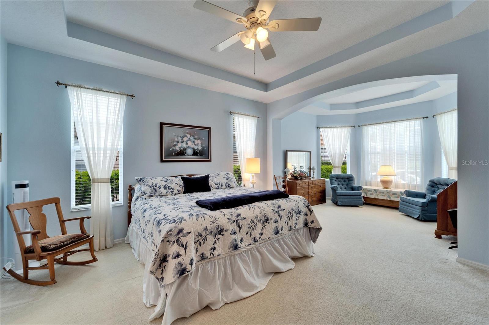 Primary Bedroom With Sitting Area.