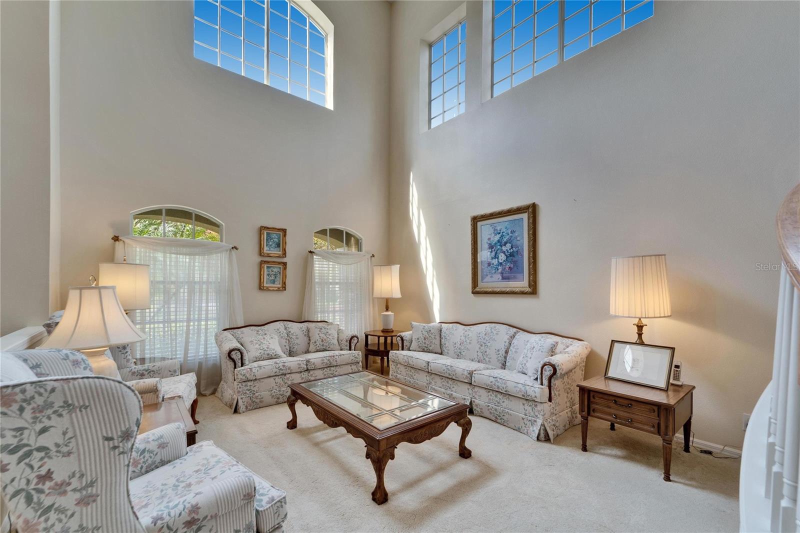 Two Story Stunning Formal Living Room.