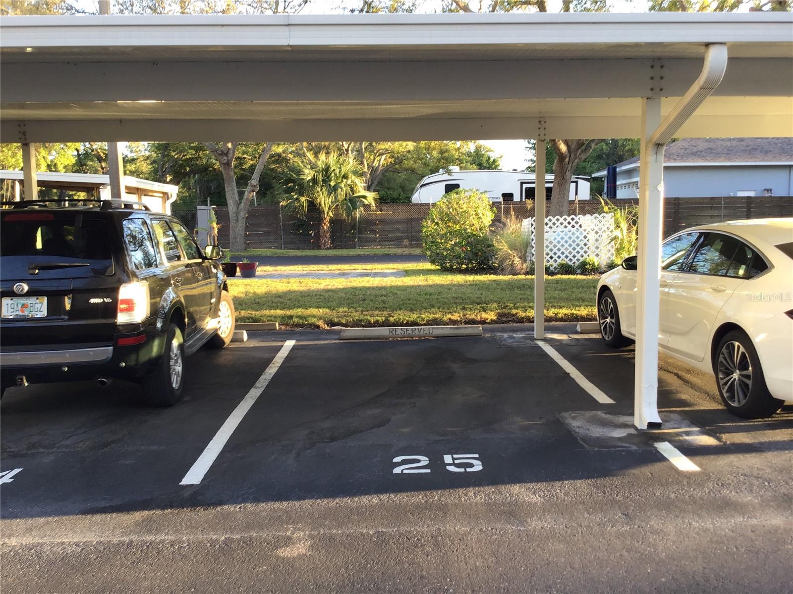 Covered parking space