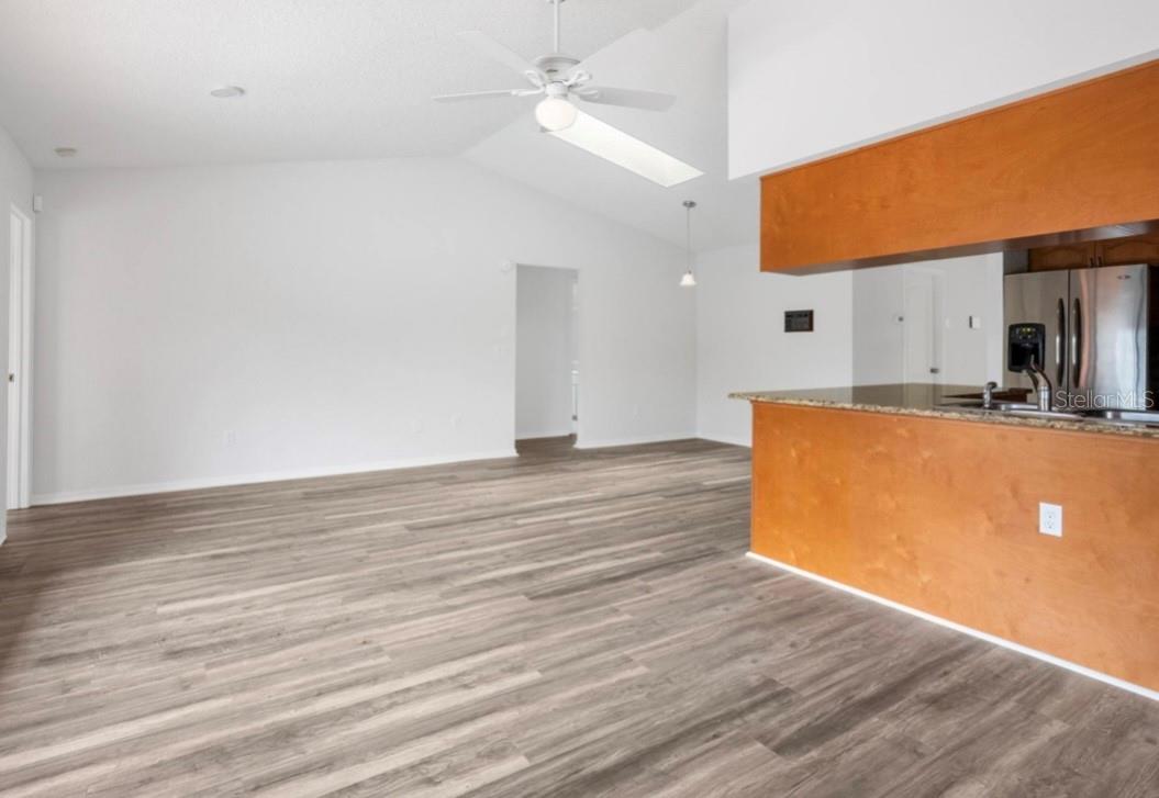 The family room open to the kitchen which is great for entertaining