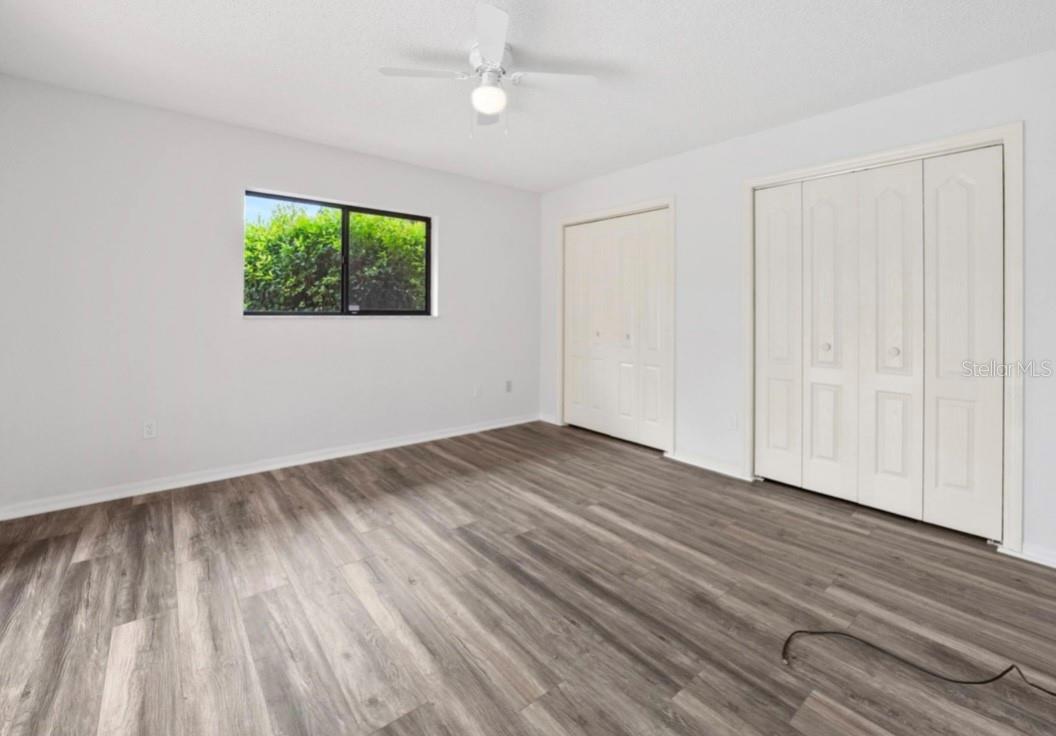 There are large closets in bedroom one