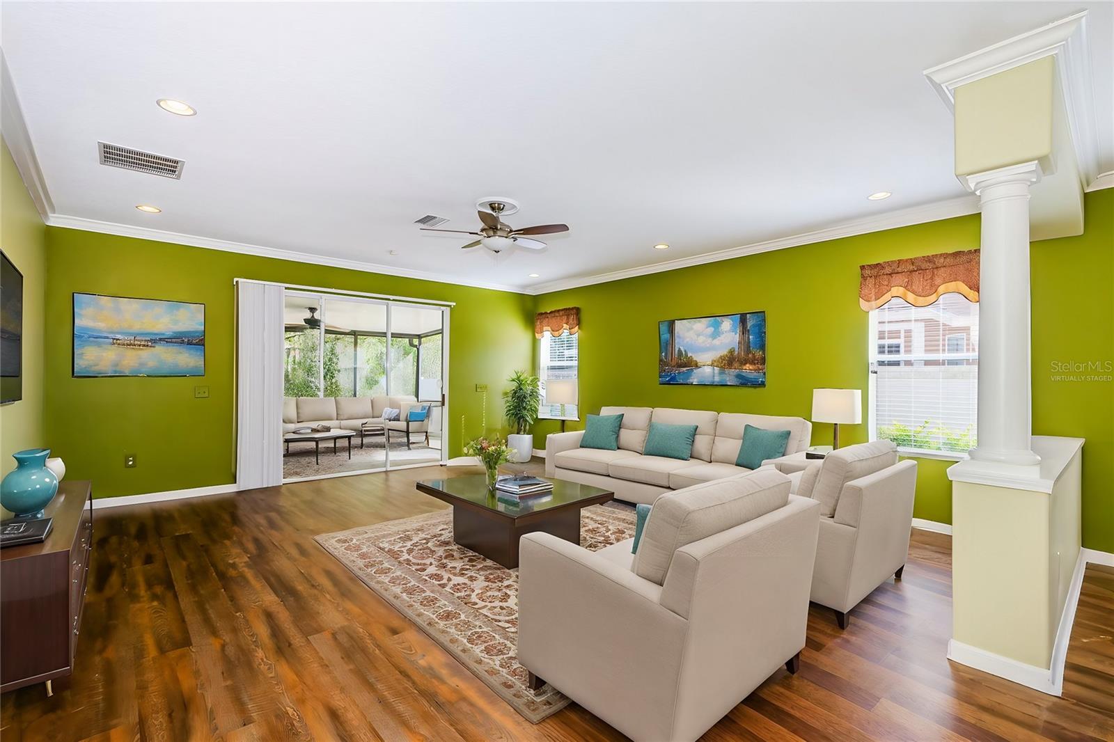 Living room - virtually staged
