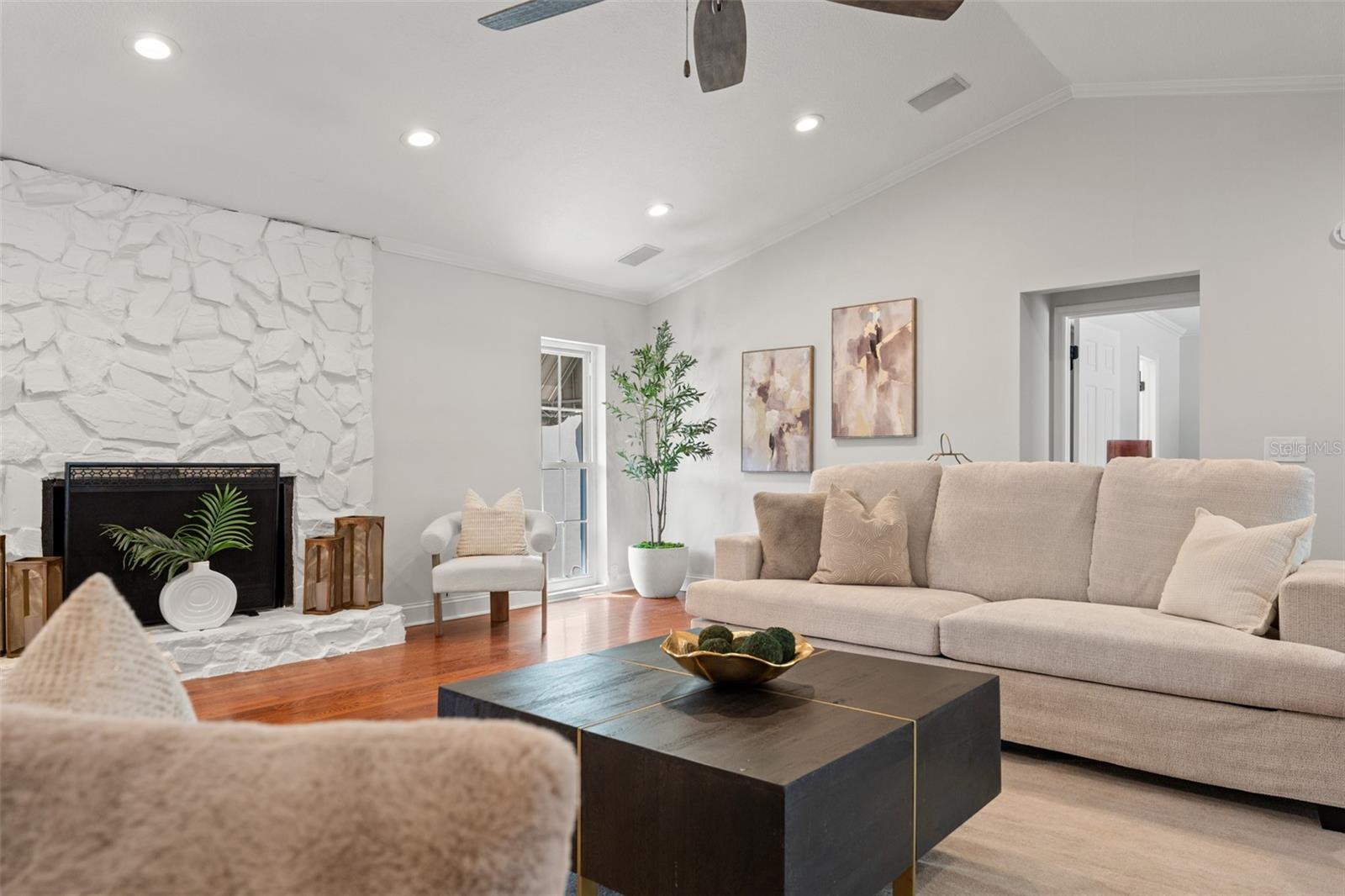 Oversized Great Room Features Vaulted Ceiling