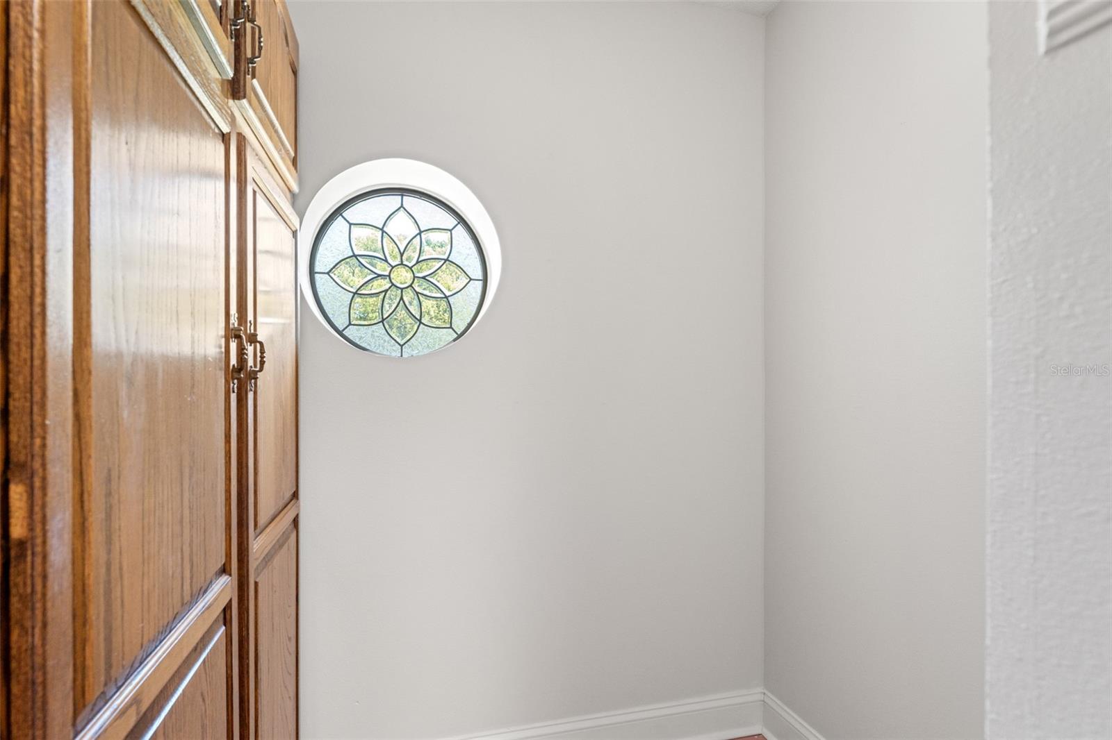 Butler's Pantry with Lead Glass Window