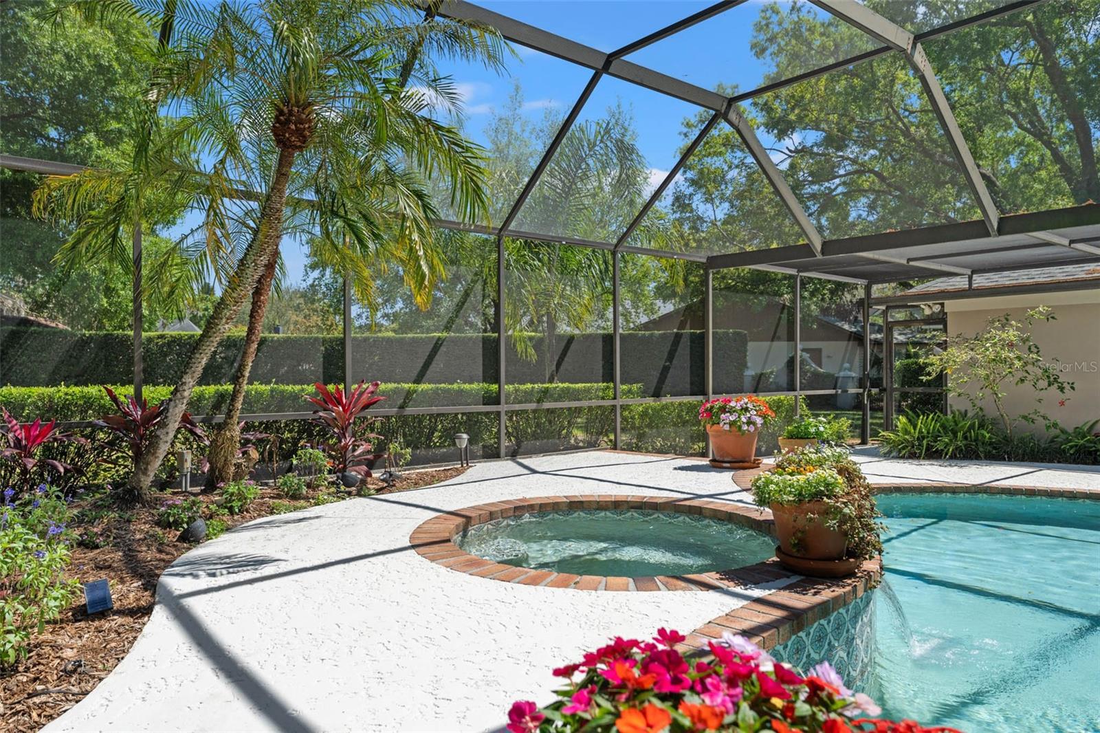 Newly Installed Landscaping in Pool FlowerBeds