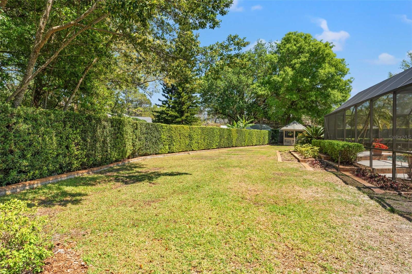 7 Foot Privacy Hedge Walls Border the Entire Property