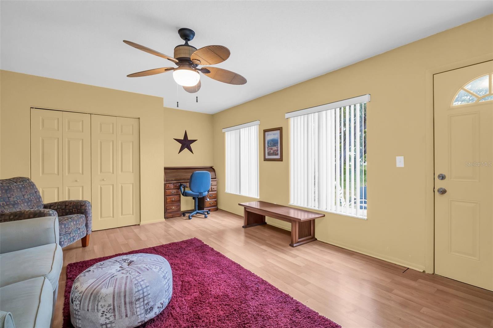 Added BONUS Room has a closet. Door leads to back yard patio