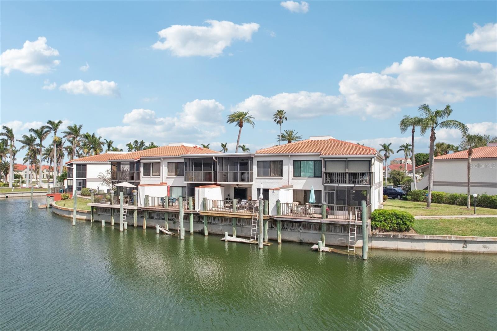Located practically on the water, you feel like you're on a cruise ship while looking out the windows from inside your home. This is not the bay so there is that added protection from storms by not being directly on the Gulf but still possessing the stunning views!