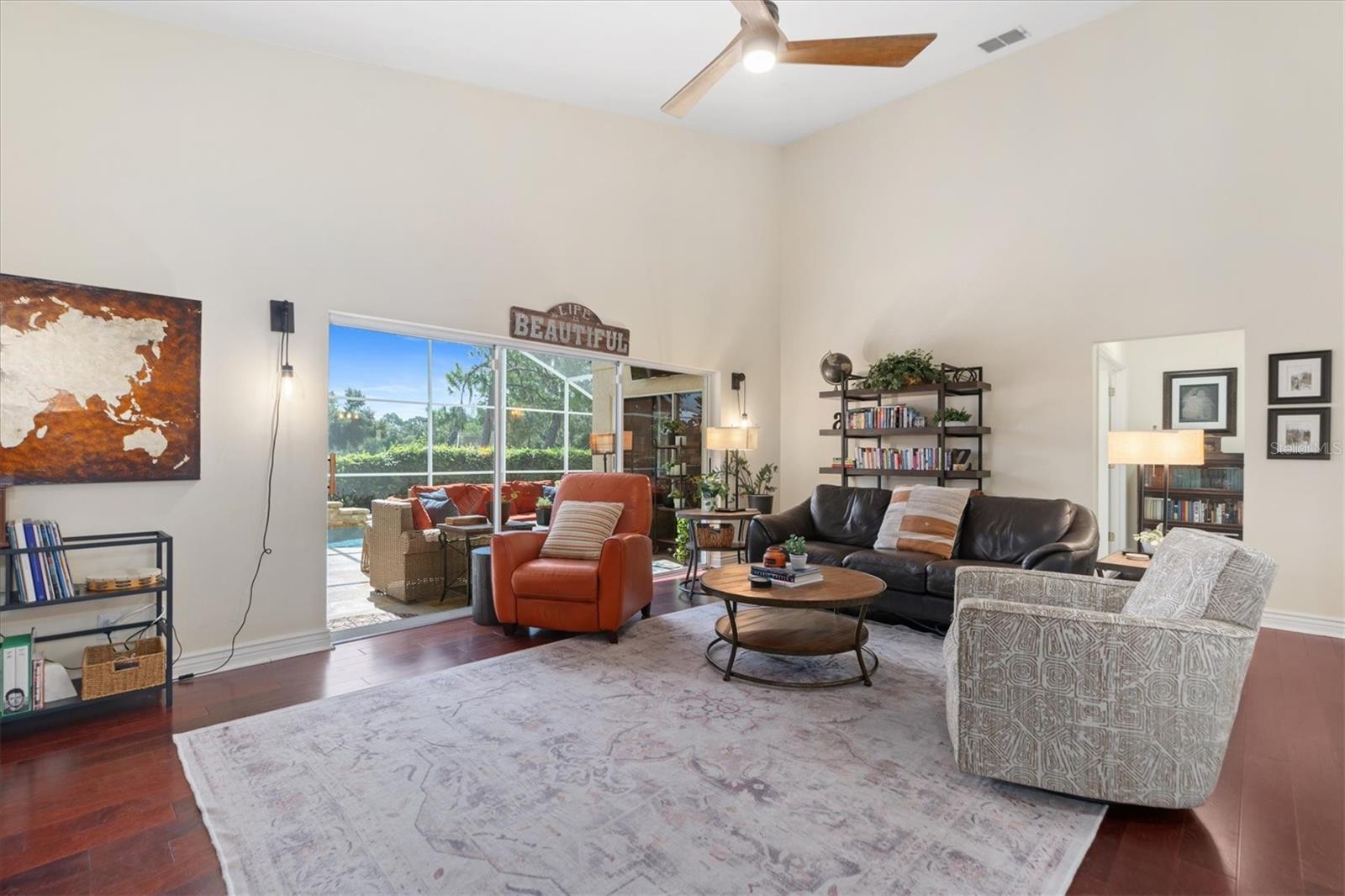 Large Family Room Leads to Beautiful Outdoor Living