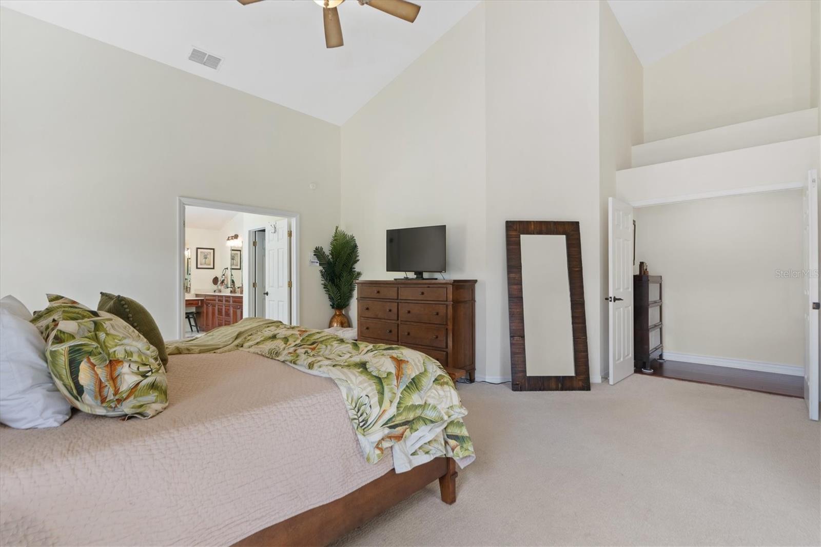 Primary Bedroom w/High Ceilings and Double Door Entry