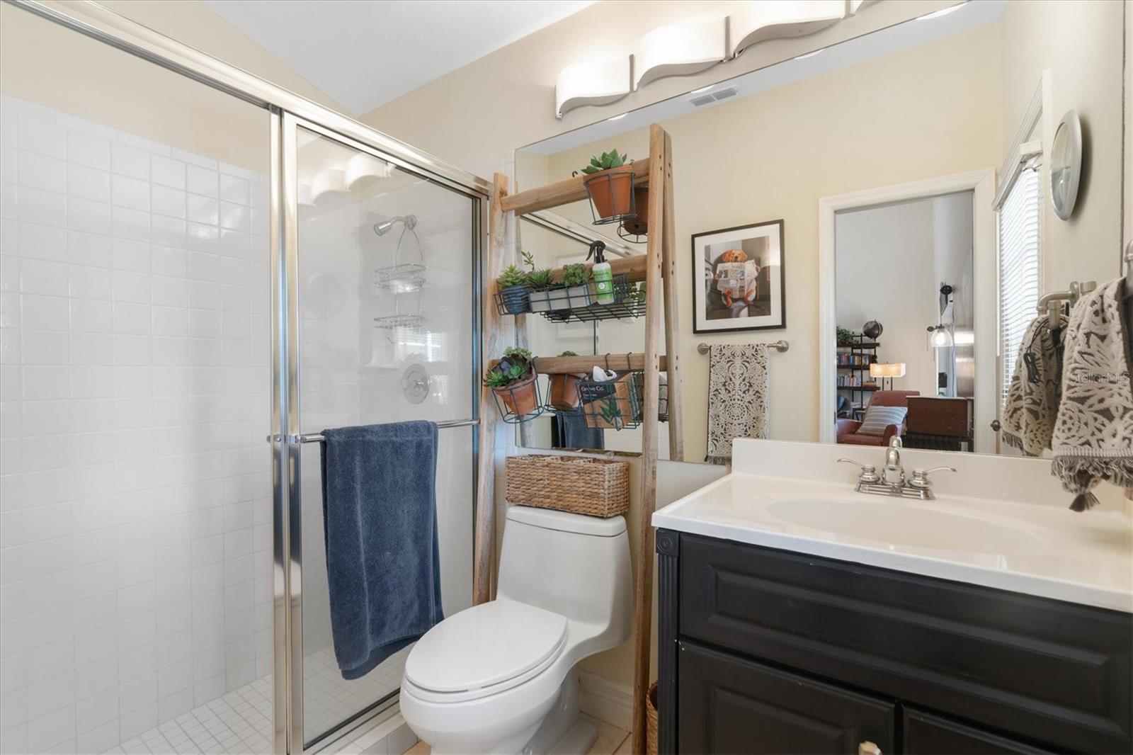 4th Full Bathroom with Door to Pool Area Off Family Room