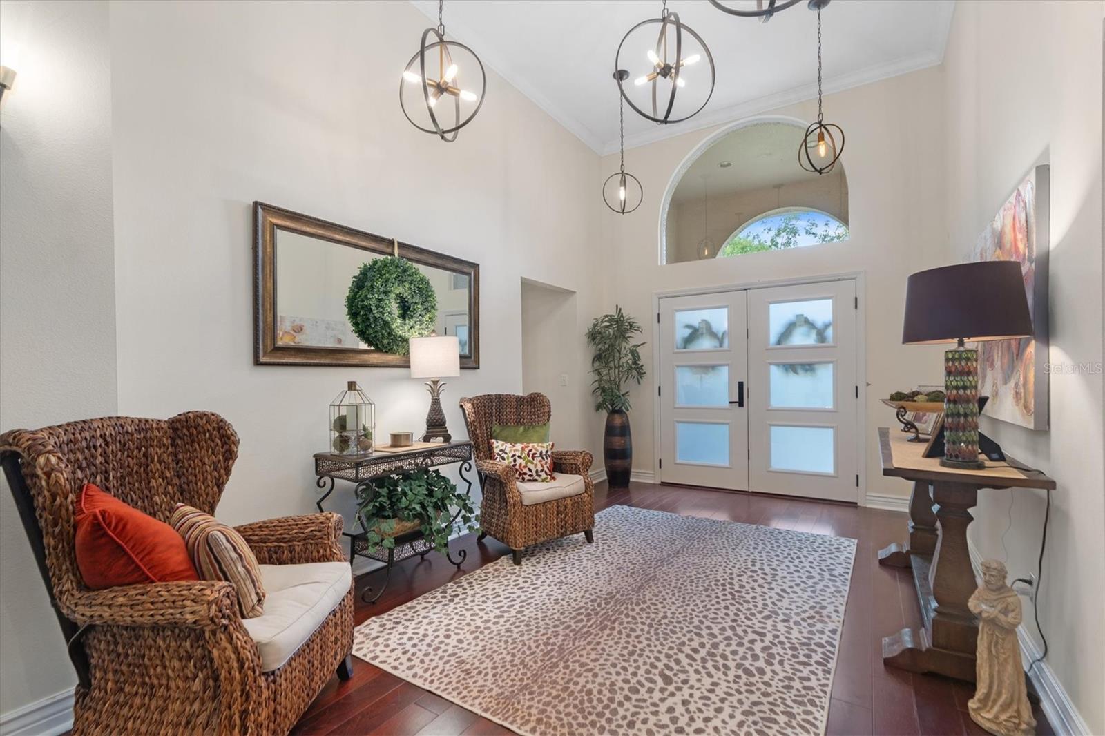 Grand Foyer with Beautiful Updated Lighting