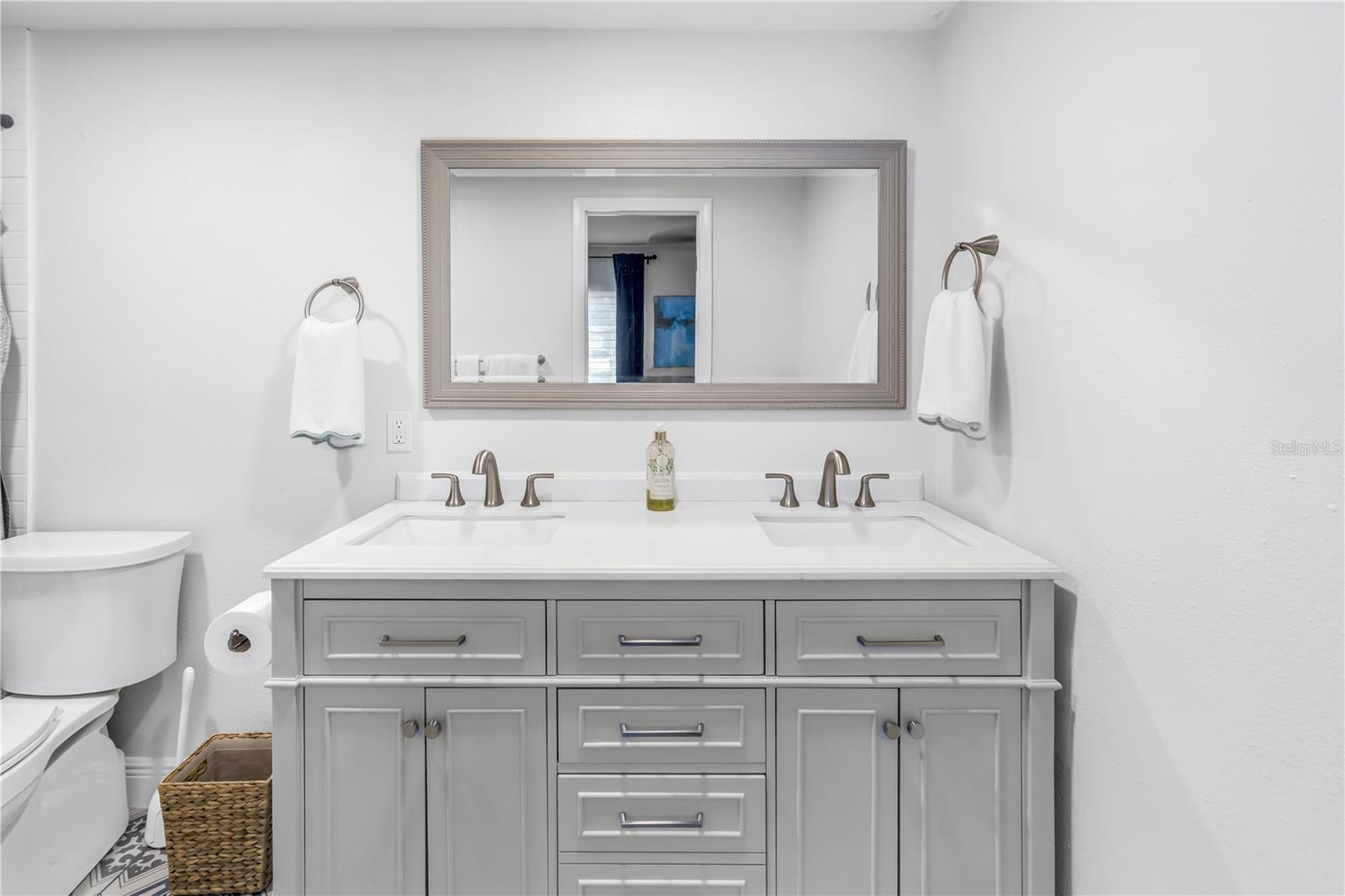 Main bath with extra storage