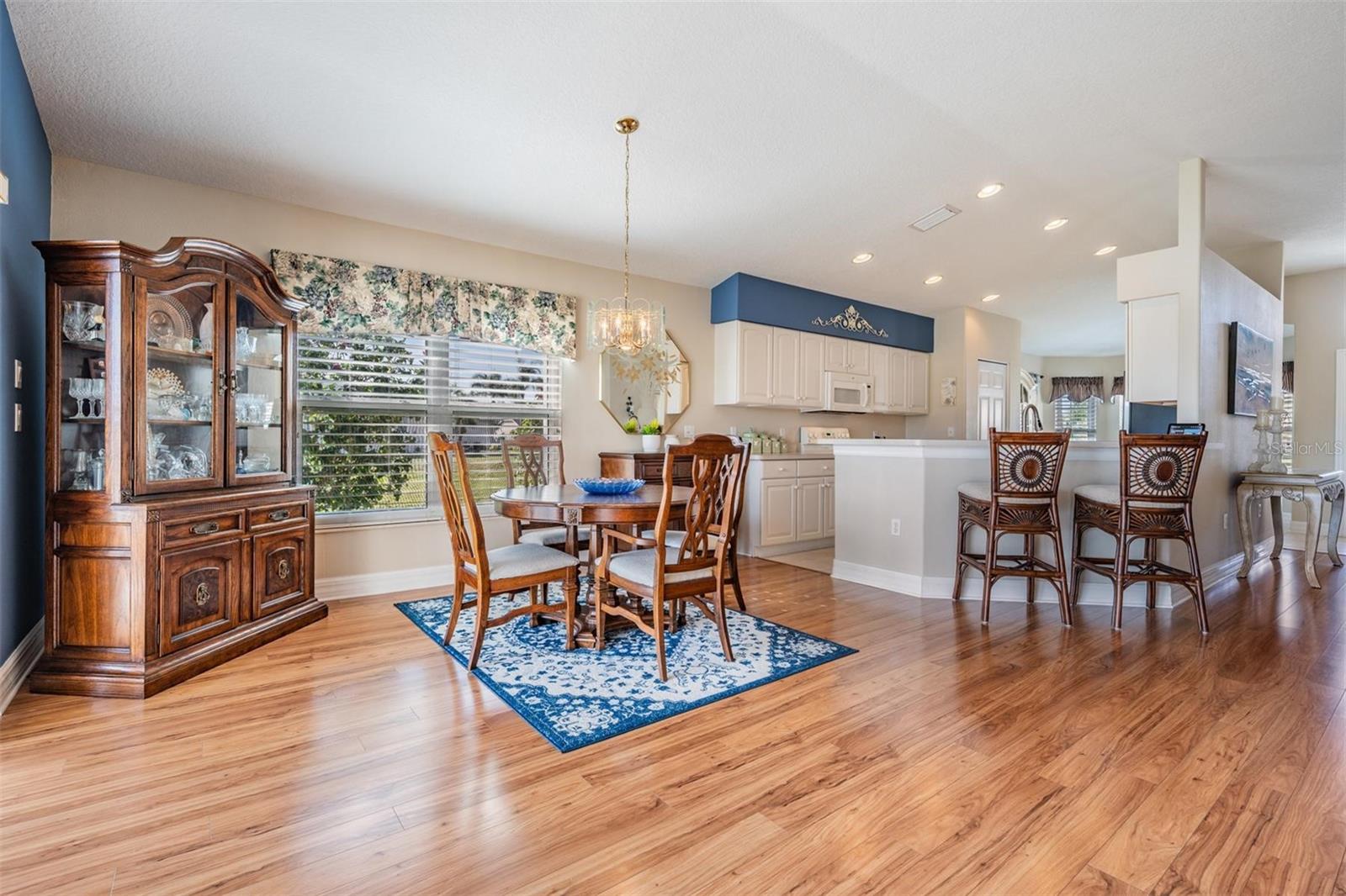 Kitchen adjoins dining area