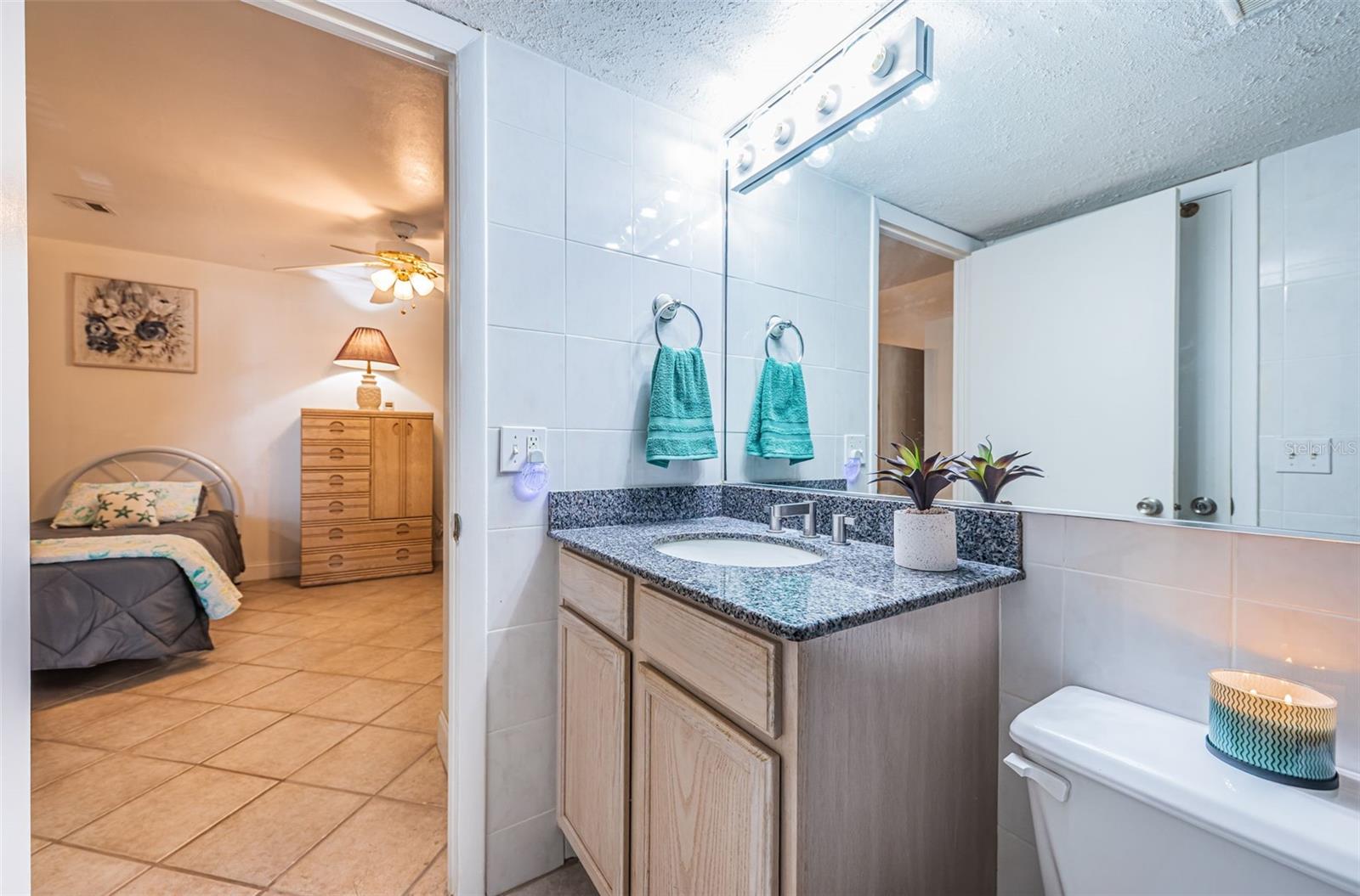 Second bath also opens to the second bedroom