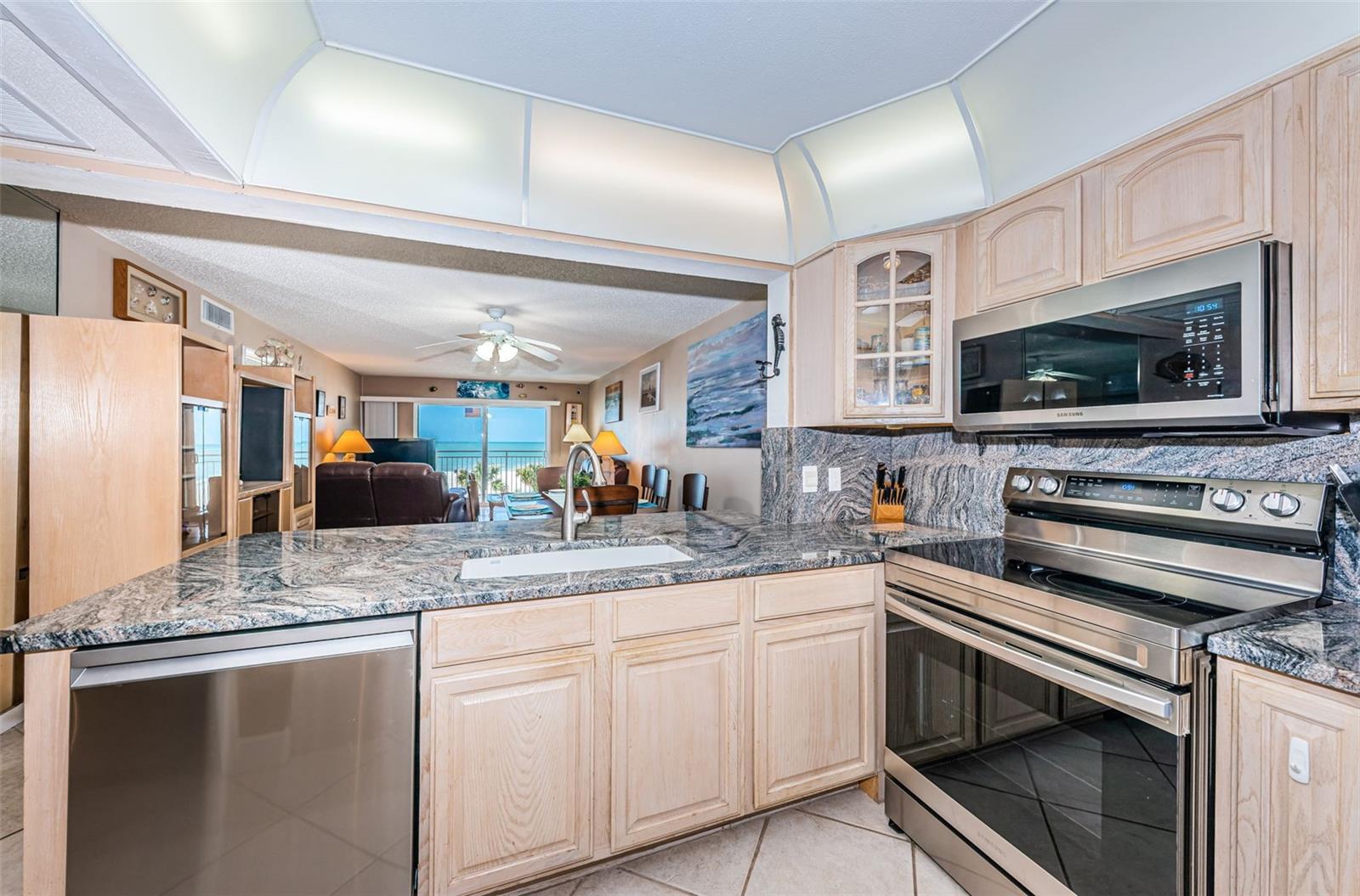 Gorgeous granite counter tops, new appliances