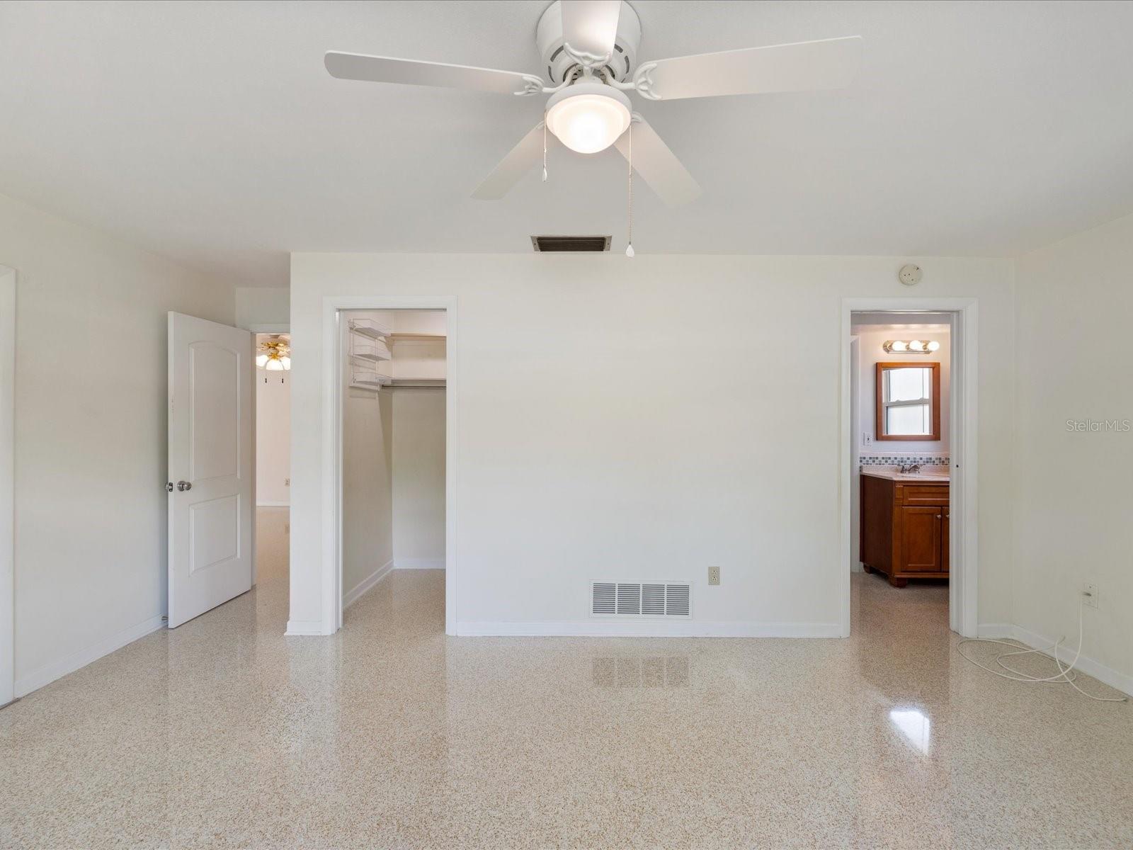 Primary with walk in closet and full bath